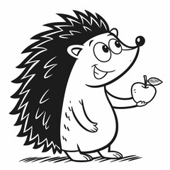 Hedgehog Holding Apple Icon