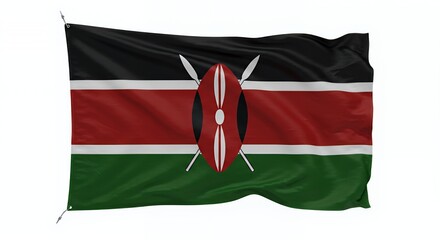 Kenya's National Flag Waves Proudly, a Symbol of Unity and Heritage