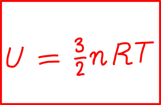 physics formulas for energy in monatomic gases, fluids and thermodynamics