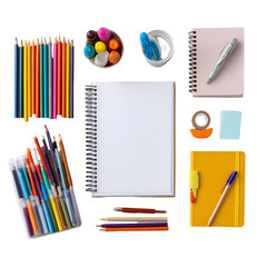 Back to school desk with elements for the student