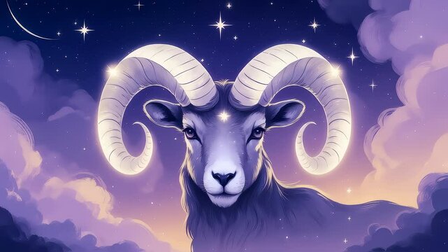 Ram�s head rotates under starry night sky