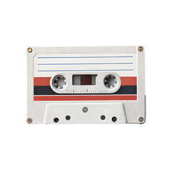 Obraz premium A retro audio cassette tape is isolated on transparent background