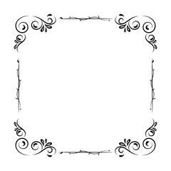 Decorative Foliage Frame on Black Colour