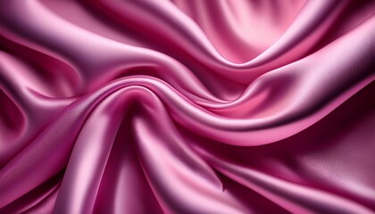 Obraz premium elegant and smooth pink satin fabric draped with gentle flowing waves and subtle shine