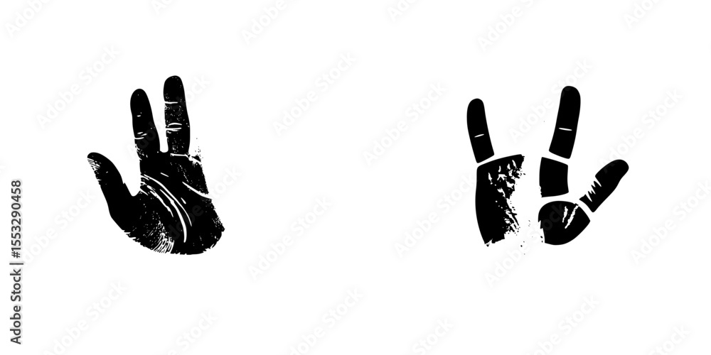 Aufkleber black hand icons representing peace and unity for visual communication and design applications