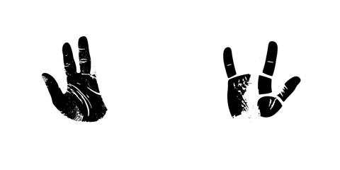 Black hand icons representing peace and unity for visual communication and design applications