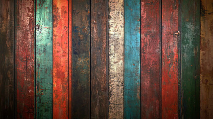 Vintage grunge wooden panels in different colors