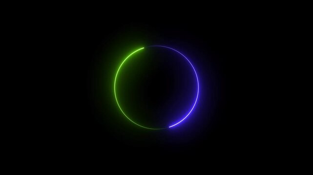 circle loading neon light colorful animation. Download progress, interface red color animated.