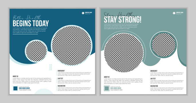Modern medical healthcare social media post templates

