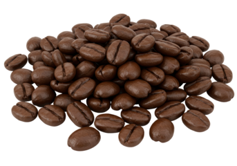 Isolated Pile of Roasted Coffee Beans Aromatic Beverage Ingredient