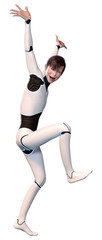 3D Rendering Male Robot on White