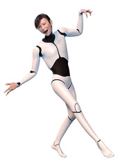 3D Rendering Male Robot on White