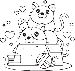 A fun and whimsical black and white doodle artwork showing a group of cute cartoon characters, including a smiling star, a frog, a flower, and other imaginative creatures, 