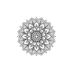 Circular pattern in the form of a mandala. Henna tatoo mandala. Mehndi style. Decorative pattern in oriental style. Coloring book page.