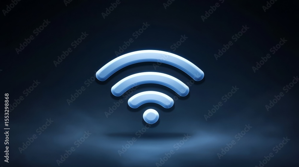 Poster sleek black background vector wifi icon symbolizing wireless internet network connection