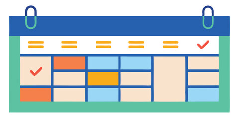 Colorful weekly planner calendar schedule organizer