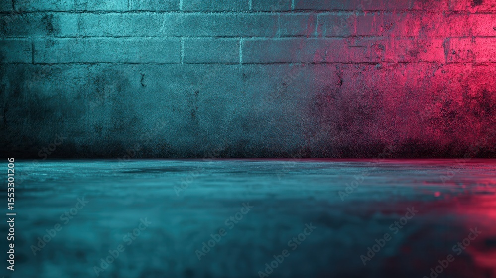 Poster this striking image features a vivid abstract wall illuminated with colorful lighting effects. it cr