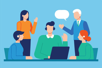 Team collaboration meeting diverse group brainstorming ideas