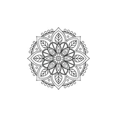 Circular pattern in the form of a mandala. Henna tatoo mandala. Mehndi style. Decorative pattern in oriental style. Coloring book page.