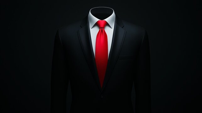 Sharp dressed man classic suit with red tie and white shirt for professional formal occasions