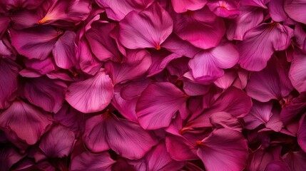 A captivating array of pink flower petals fills the frame, creating a rich texture and vibrancy that evokes feelings of romance, beauty, and the freshness of nature.