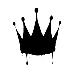 Dripping crown graphic isolated on white background