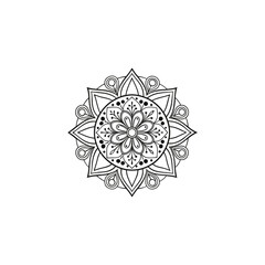 Circular pattern in the form of a mandala. Henna tatoo mandala. Mehndi style. Decorative pattern in oriental style. Coloring book page.