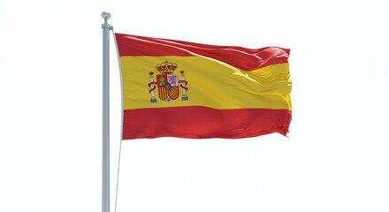 Spanish Flag Waves Proudly Against a Clear Sky