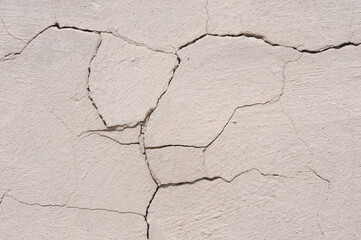 Cracks in the wall as a background. Texture of cracked concrete.