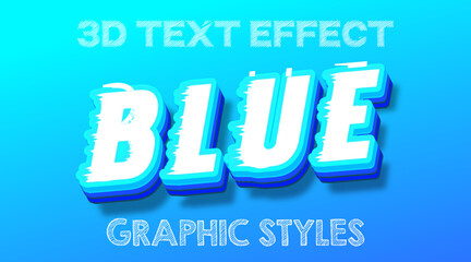 Blue 3D Text Effect with Gradient Bold and Colorful Editable Text Design