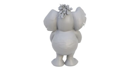 3d render of an elephant figurine on a light background. 3d render.