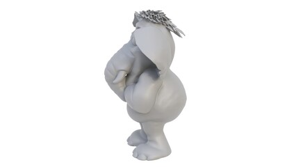 3d render of an elephant figurine on a light background. 3d render.