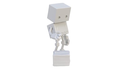 3D render of a robot loader figurine on a light background. 3D render.