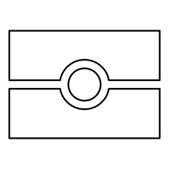 Biometric passport symbol international contour outline line icon black color vector illustration image thin flat style