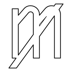 Mill's symbol milly sign contour outline line icon black color vector illustration image thin flat style