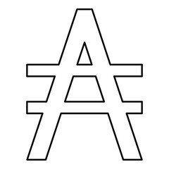 Austral symbol sign contour outline line icon black color vector illustration image thin flat style