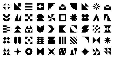 Modern Geometric Shapes Vector Set. abstract figures, diverse forms, basic elements, and creative symbols for contemporary design and branding assets.