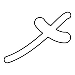 Rufiyaa Maldivian currency symbol MVR money sign contour outline line icon black color vector illustration image thin flat style
