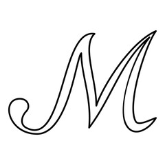 Mark sign symbol contour outline line icon black color vector illustration image thin flat style