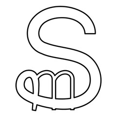 Spesmilo sign currency symbol money contour outline line icon black color vector illustration image thin flat style