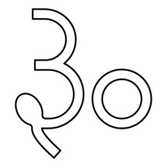 Rupee Gujarat Indian money currency symbol sign contour outline line icon black color vector illustration image thin flat style