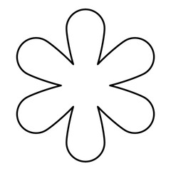 Asterisk sign symbol contour outline line icon black color vector illustration image thin flat style
