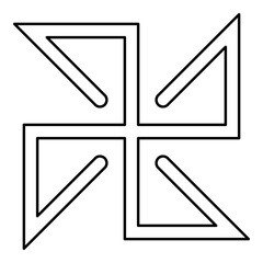Solon symbol sign slavic pagan contour outline line icon black color vector illustration image thin flat style