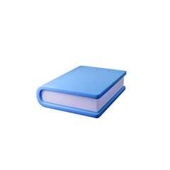 3d Vector illustration of a closed blue book. Ideal for educational, academic, and knowledge themes. Perfect for school projects, libraries, and digital content.