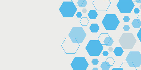 Abstract blue hexagon banner background.