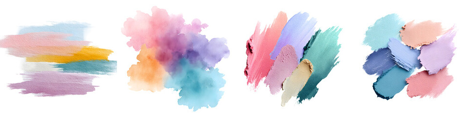Watercolor Paint Strokes: Abstract Pastel Brush Swatches