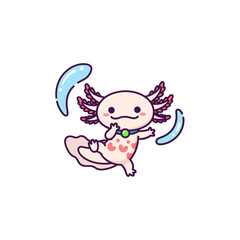 cute axolotl pet icon very cool