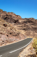 Mountain road, Island Gran Canaria, Canary Islands, Spain, Europe.