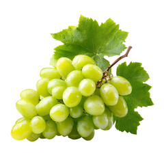 green Grape with leaves isolated
