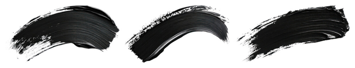 PNG Bold black brush strokes, element set on transparent background
